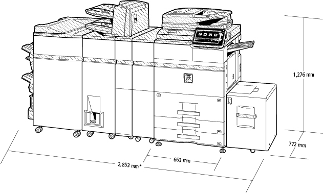 Size and Dimensions of Photocopier